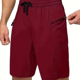Men's Zip Pocket Sports Shorts, Swimwear, Quick Dry Lightweight Breathable UV Protection Beach Swimming Trunks (No Mesh Lining)
