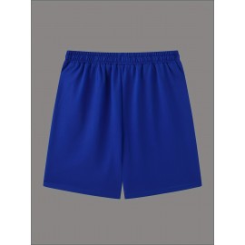 Graphic Pattern Comfy Shorts, Men's Casual Slightly Stretch Elastic Waist Drawstring Shorts For Summer Basketball Beach Resort