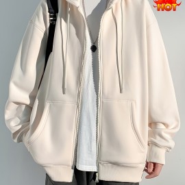 Men's Hooded Jacket Casual Long Sleeve Hoodies With Zipper Gym Sports Hooded Coat For Spring Fall