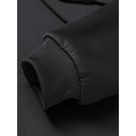 Cool Fleece Hoodies For Men, Men's Casual Solid Design Pullover Hooded Sweatshirt With Kangaroo Pocket Streetwear For Winter Fall, As Gifts