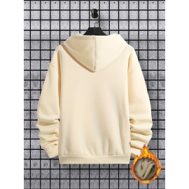 Stay Humble & Hustle Print Hoodie, Cool Hoodies For Men, Men's Casual Graphic Design Pullover Hooded Sweatshirt With Kangaroo Pocket Streetwear For Winter Fall, As Gifts